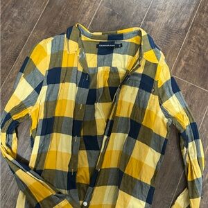 Calvin Klein women Yellow Plaid Shirt